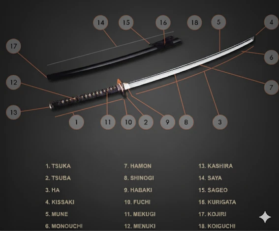 Nomenclature des sabre et saya